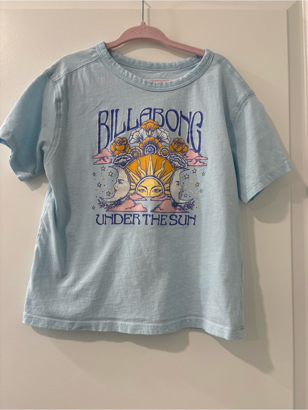 Billabong Light Blue Kids Tee with Sun & Moon Graphic - Picture 1 of 3